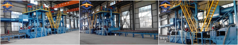  Titanium Alloy Steel Plate Roller Conveyor Shot Blasting Machine